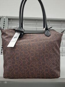 Calvin Klien Woman Tote Bag, Brown Strips. Source From An Original Source. Source With You In Mind, Good For Your Everyday Capability. {Blgton789} 